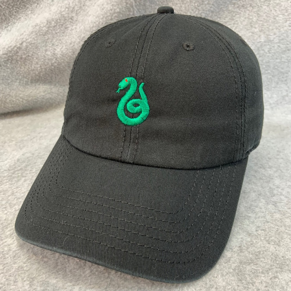 Harry Potter Slytherin Snake Logo Unisex Black Baseball Hat Embroidery OSFM